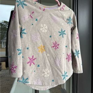 Snowflake Patterned Kids Shirt - Gray
